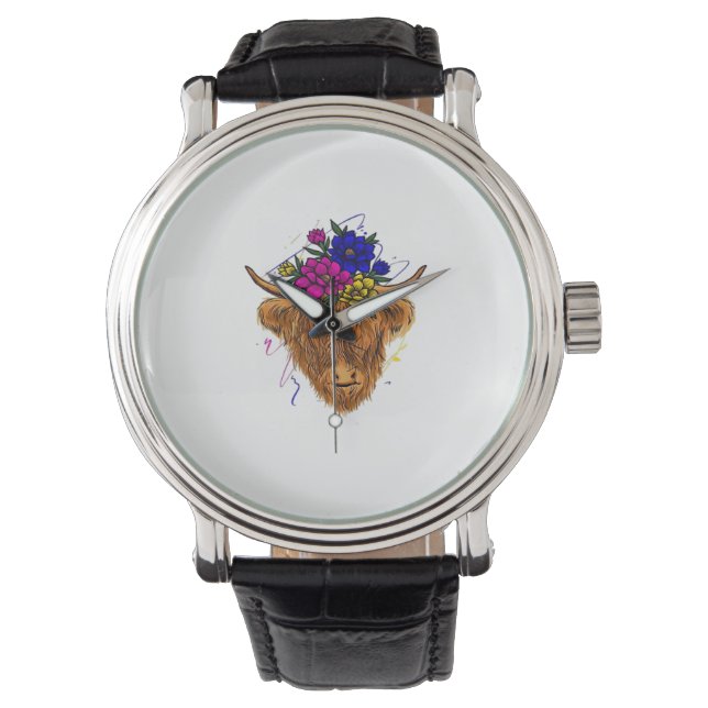 Scottish Highland Koe Cattle Koe Whisperer Farming Horloge