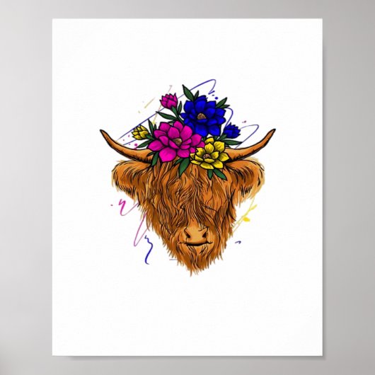 Scottish Highland Koe Cattle Koe Whisperer Farming Poster (Voorkant)