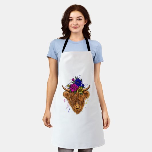 Scottish Highland Koe Cattle Koe Whisperer Farming Schort (Gedragen)