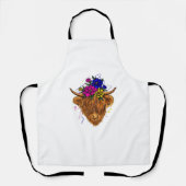 Scottish Highland Koe Cattle Koe Whisperer Farming Schort (Voorkant)