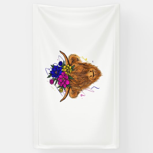 Scottish Highland Koe Cattle Koe Whisperer Farming Spandoek (Verticaal)