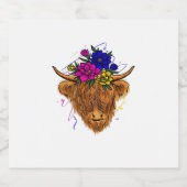 Scottish Highland Koe Cattle Koe Whisperer Farming Sparkling Wijnetiket (Enkel label)