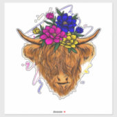 Scottish Highland Koe Cattle Koe Whisperer Farming Sticker (Vel)