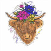 Scottish Highland Koe Cattle Koe Whisperer Farming Sticker (Voorkant)