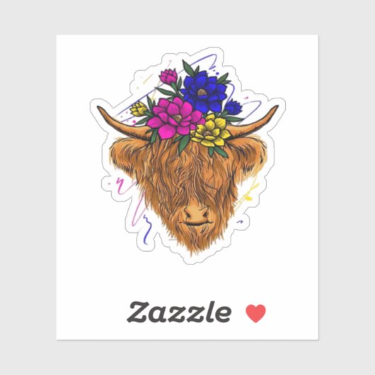 Scottish Highland Koe Cattle Koe Whisperer Farming Sticker (Vel)