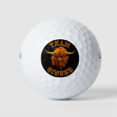 Scottish Highland Koe Celebrates Team Ginger Golfballen (Voorkant)