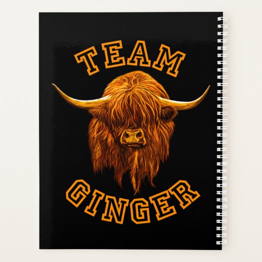 Scottish Highland Koe Celebrates Team Ginger Planner (Achterkant)