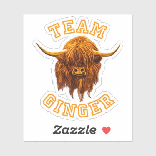Scottish Highland Koe Celebrates Team Ginger Sticker (Vel)