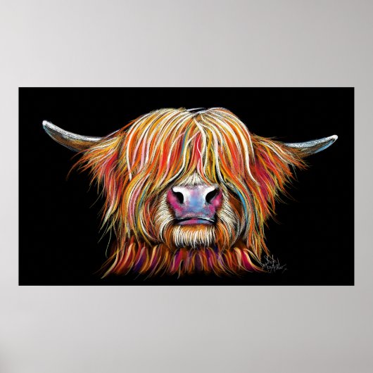 SCoTTiSH HigHLaND Koe "CHaRMeR" door SHiRLeY Mac Poster (Voorkant)