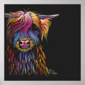 Scottish Highland Koe ' FLoWER PoT ' van Shirley M Poster (Voorkant)