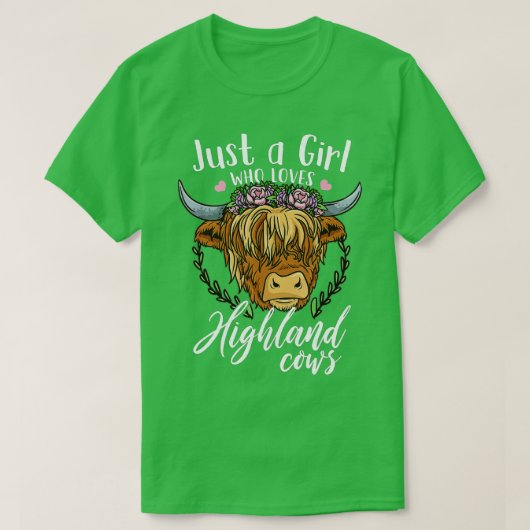 Scottish Highland Koe Gewoon een meisje dat van Hi T-shirt (Design voorkant)