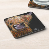 Scottish Highland Koe "Henry" Onderzetters set of  (Linkerzijde)