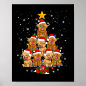 Scottish Highland Koe kerstboom Funny Koe Lov Poster (Voorkant)
