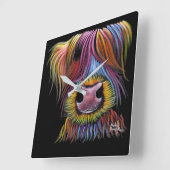 Scottish Highland Koe "MacKENZIE" door Shirley Mac Vierkante Klok (Hoek)