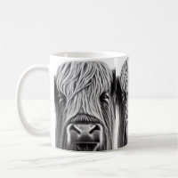 Scottish Highland Koe Print Coffee Mok