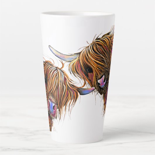 Scottish Highland Koe "S&N" van Shirley MacArthur Latte Mok (Voorkant)