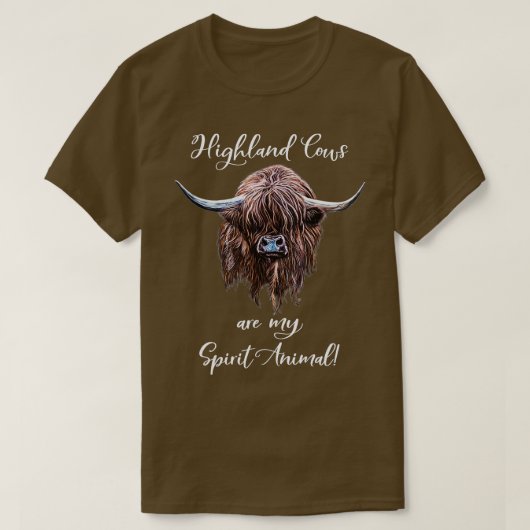 Scottish Highland Koe Spirit Animal T-shirt (Design voorkant)