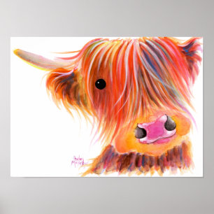 Scottish Highland Koe " SWEET SATSUMA " van Shirle Poster