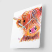 Scottish Highland Koe " SWEET SATSUMA " van Shirle Vierkante Klok (Hoek)