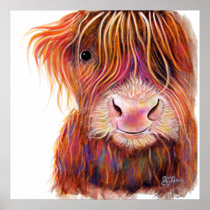 SCoTTiSH HigHLaND Koe ' THe Kind 2' door SHiRLeY M Poster