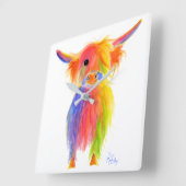 Scottish Highland Koe TOTTIE Vierkante Klok (Hoek)