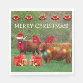 Scottish Highland Steer Funny Kerstmis Napkins Servet (Voorkant)