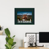 Scottish Highland Steer Poster (Thuiskantoor)