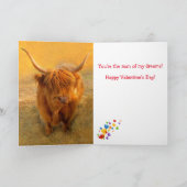 Scottish Highland Steer Valentijn Holiday Kaart (Binnen)