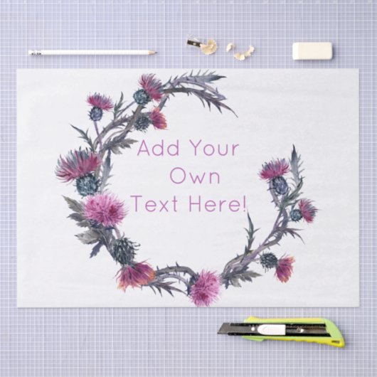 Scottish Highland Thistle Personalize Wreath Tissuepapier (Craft)