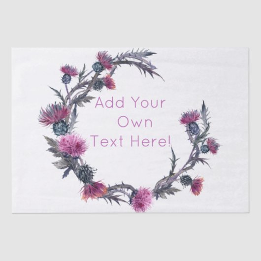 Scottish Highland Thistle Personalize Wreath Tissuepapier (Voorkant)
