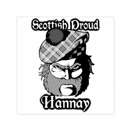 Scottish Highlander Clan Hannay Ink Stamp Zelfinktende Stempel (Design)