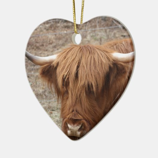 Scottish Highlander Keramisch Ornament (Links)