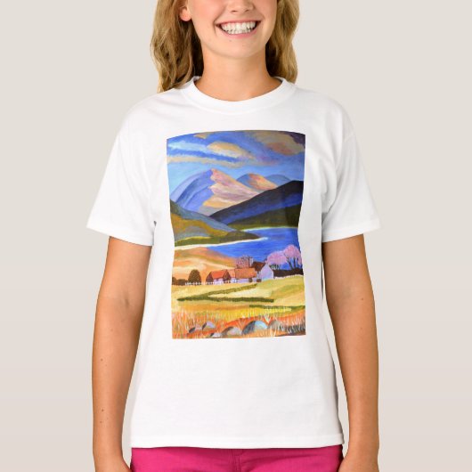 Scottish Highlands Girls T- shirt (Voorkant)