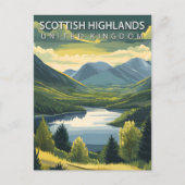 Scottish Highlands UK Mountains Landscape Travel Briefkaart (Voorkant)