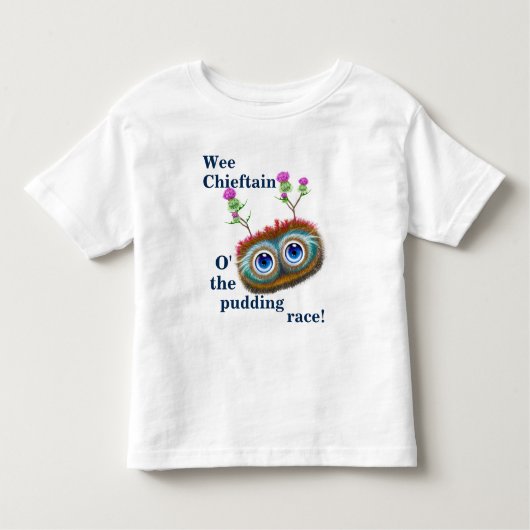 Scottish Hoots Toots Haggis. Wee Chieftain. Kinder Shirts (Voorkant)