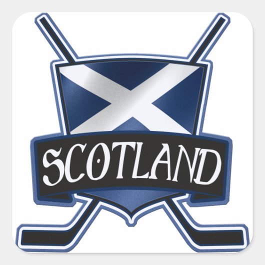 Scottish Ice Hockey Flag Logo Vierkante Sticker (Voorkant)