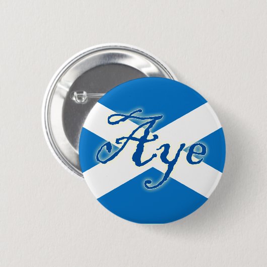 Scottish Independence Aye Flag Button (Voorkant /achterkant)