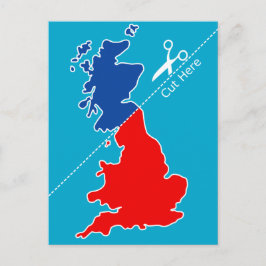Scottish Independence, "Cut here"-kaart Briefkaart