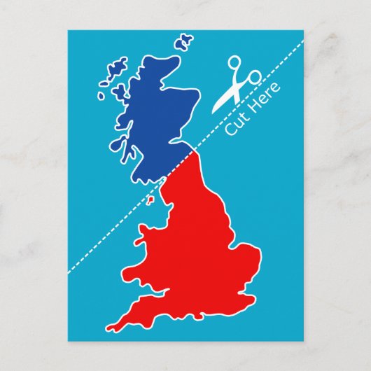 Scottish Independence, "Cut here"-kaart Briefkaart (Voorkant)