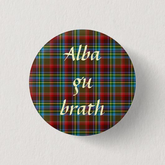Scottish Independence Tartan Alba Gu Brath Pinback Ronde Button 3,2 Cm (Voorkant)