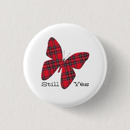 Scottish Independence Tartan Butterfly Badge Ronde Button 3,2 Cm (Voorkant)