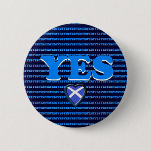 Scottish Independence Yes Heart Flag Badge Ronde Button 5,7 Cm