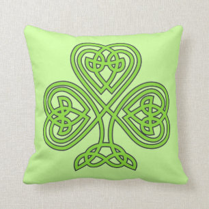 Scottish Irish Shamrock Celtic Green Knot Pattern Kussen