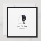 Scottish Kilt Bride & Groom Paars Save the Date (Voorkant)