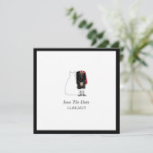 Scottish Kilt Bride & Groom Save the Date - red (Staand voorkant)