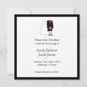 Scottish Kilt Bride & Groom Save the Date - red (Achterkant)