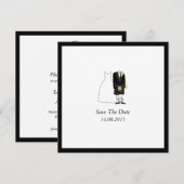 Scottish Kilt Bride & Groom Save the Date - yellow (Voorkant / Achterkant)