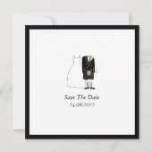 Scottish Kilt Bride & Groom Save the Date - yellow (Voorkant)