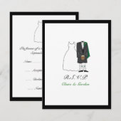 Scottish Kilt Bride & Groom Wedding RSVP-green RSVP Kaartje (Voorkant / Achterkant)