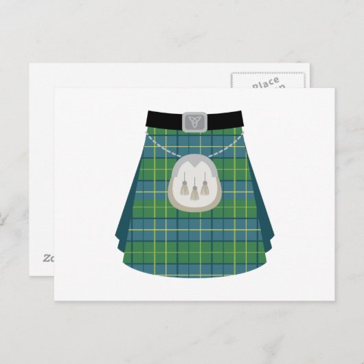 Scottish Kilt Briefkaart (Voorkant / Achterkant)